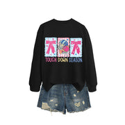Damen Sweatshirt mit kreativem Football-Motiv und lässigem Schnitt