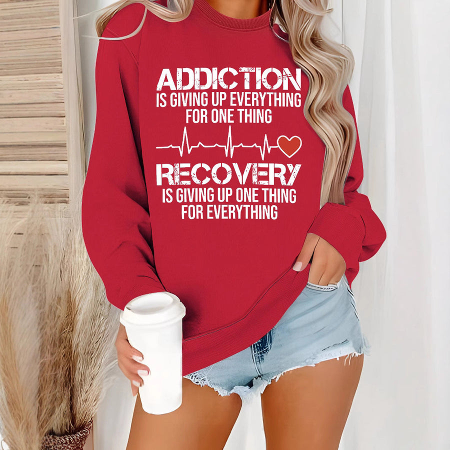 Damen Sweatshirt mit inspirierendem Druck und lässigem Schnitt