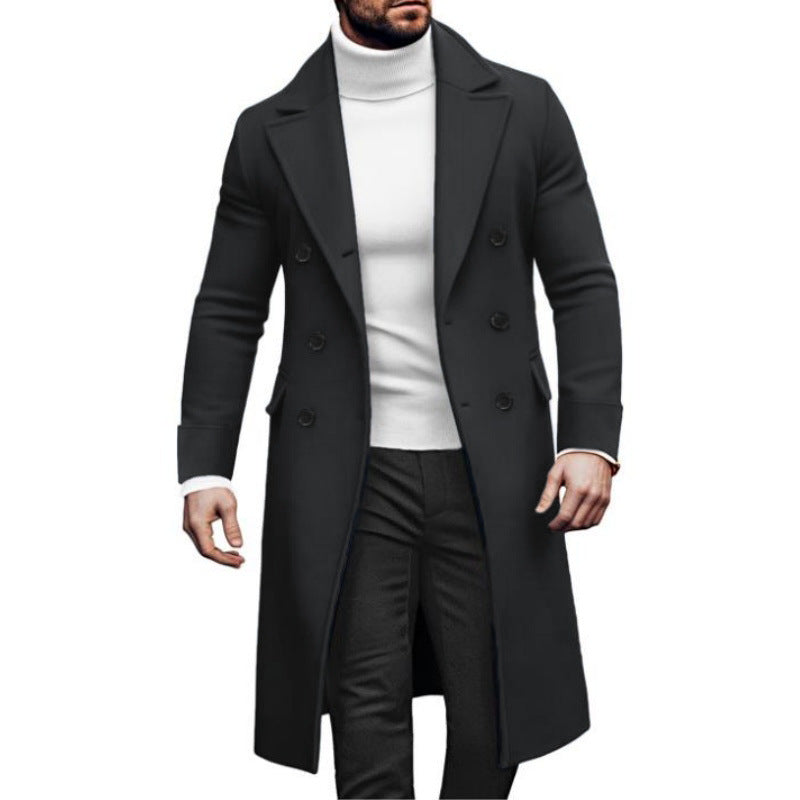 Herren eleganter Langmantel mit seitlichen Eingrifftaschen Aliams