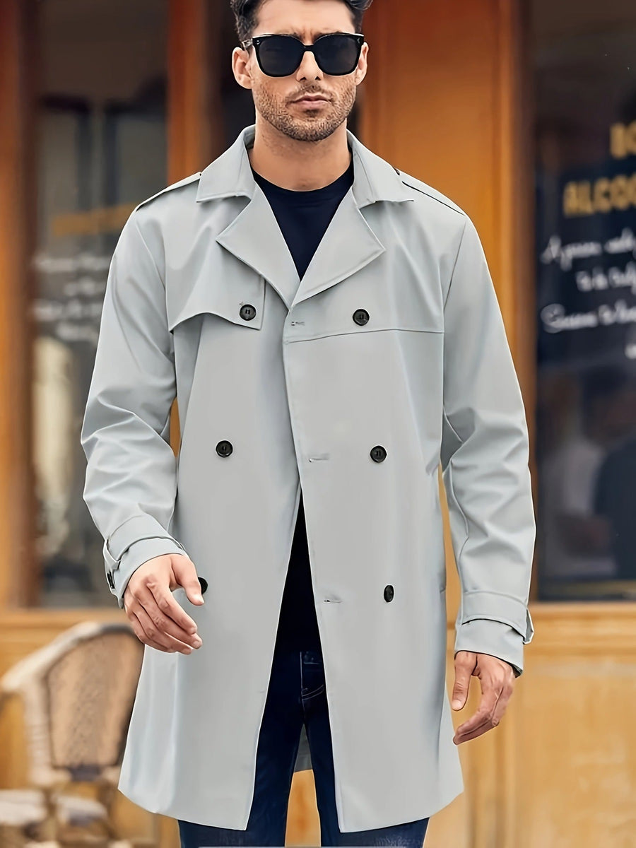 Herren eleganter Trenchcoat mit praktischen Taschen Aliams
