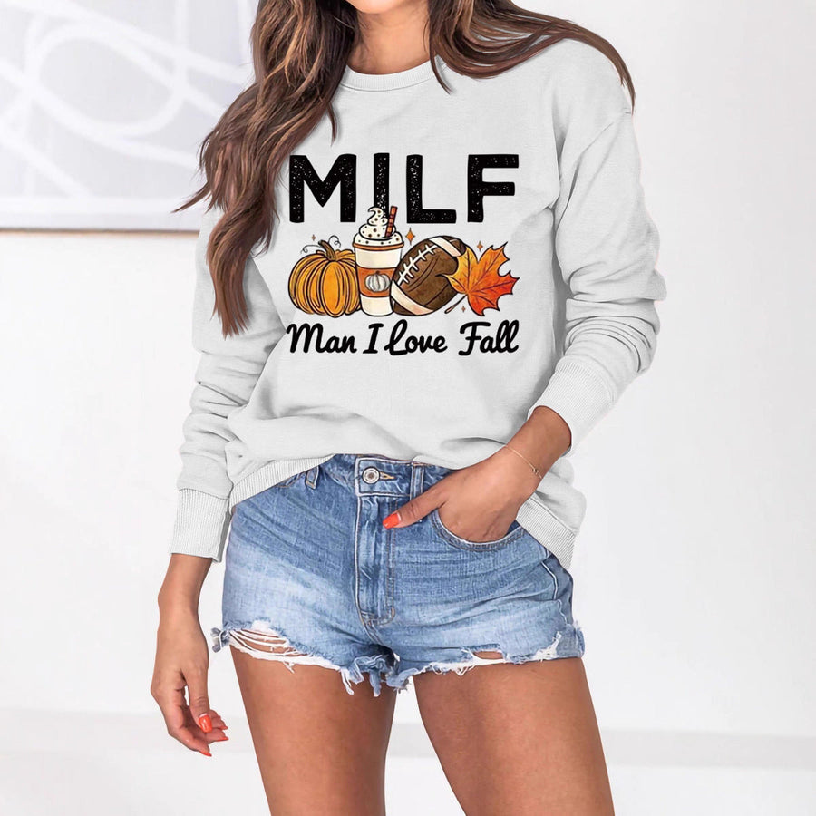 Damen Sweatshirt mit herbstlichem Essenzen-Motiv und inspirierendem Schriftzug