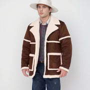 Herren luxuriöser Lammfell-Bomberjacke Aliams