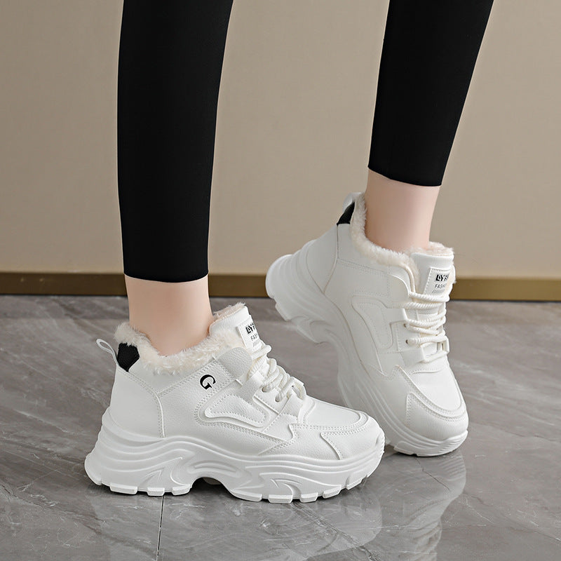 Damen Winterliche High-Top Sneakers mit weichem Fleece-Futter