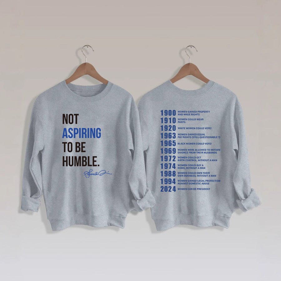 Damen Sweatshirt mit inspirierendem Schriftzug und historischem Motiv