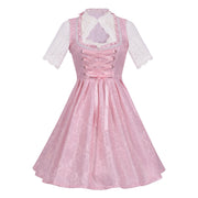 Oktoberfest Dirndl Kleid für Damen – Grünes Trachtenkleid mit Schürze & Bluse