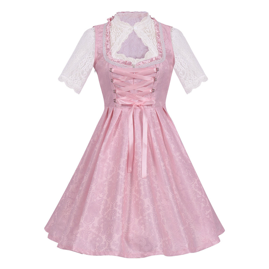Oktoberfest Dirndl Kleid für Damen – Grünes Trachtenkleid mit Schürze & Bluse