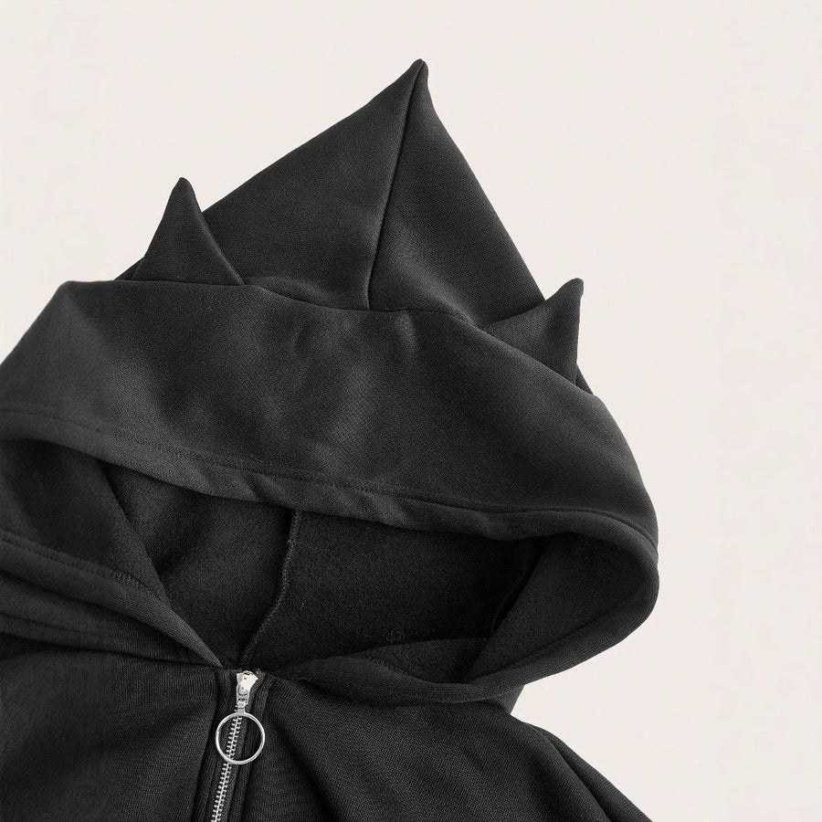 Damen cropped Hoodie mit innovativem Reißverschluss und voluminösen Ärmeln