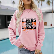 Damen Sweatshirt mit animalistischem Tiger-Design und lässigem Schnitt