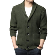 Herren Strickjacke mit hoch geschlossenem Kragen und praktischen Taschen Aliams