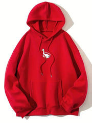 Damen Kapuzenpullover mit kreativem Gänsemotiv und weichem fleece innen