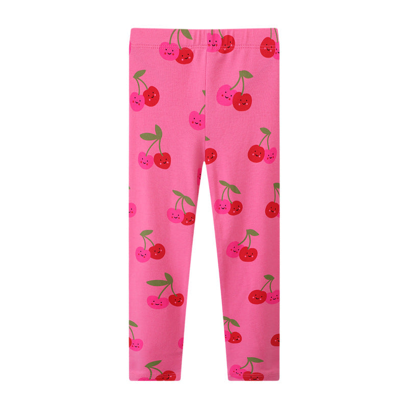 Mädchen Leggings mit fröhlichem Kirschmuster Drune