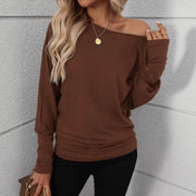 Damen Lässiges Langarmshirt mit weitem Schnitt und eleganter Silhouette