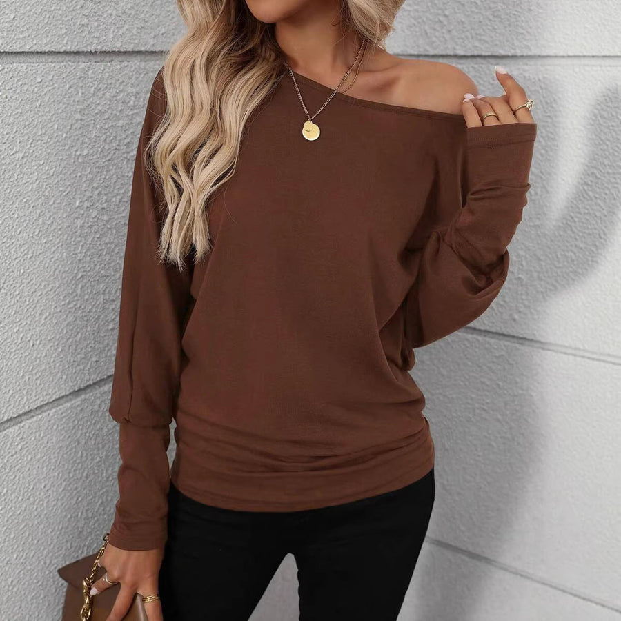 Damen Lässiges Langarmshirt mit weitem Schnitt und eleganter Silhouette