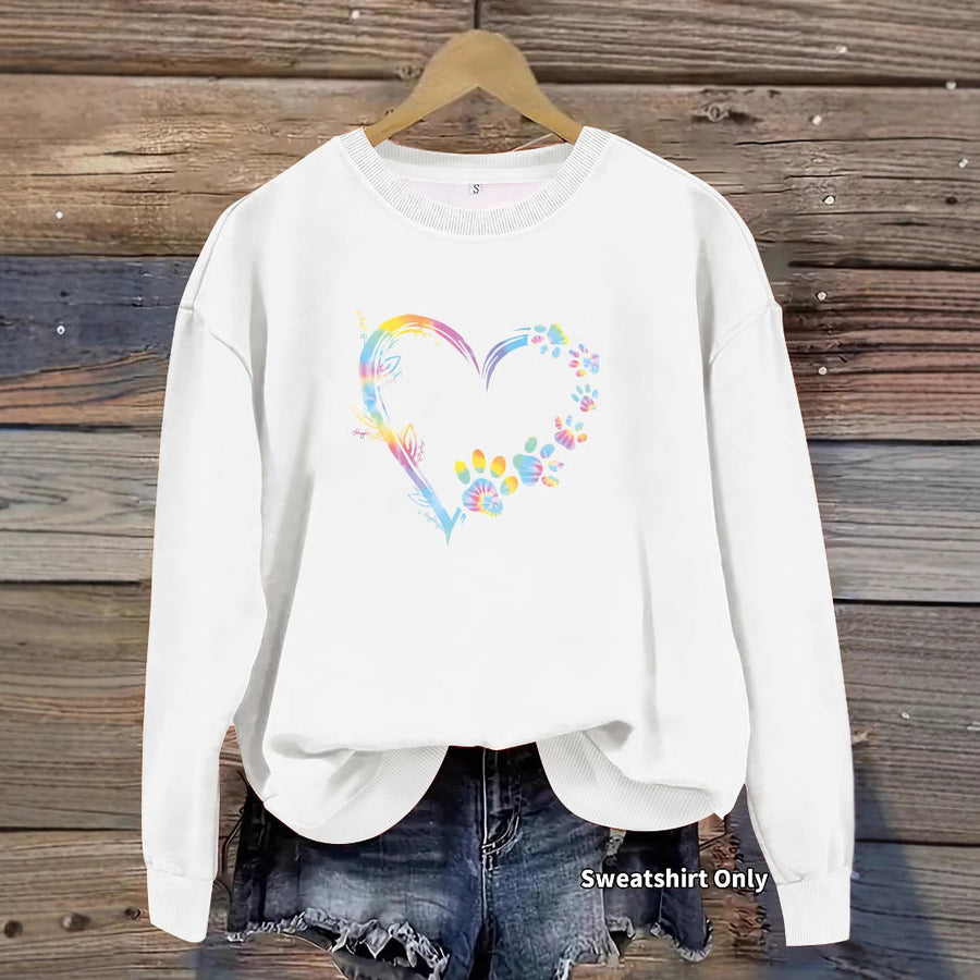 Damen Sweatshirt mit floralem Herzdesign und bequemer Passform