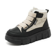 Damen Winterstiefel mit warmem Fleece-Futter und praktischen Klettverschlüssen
