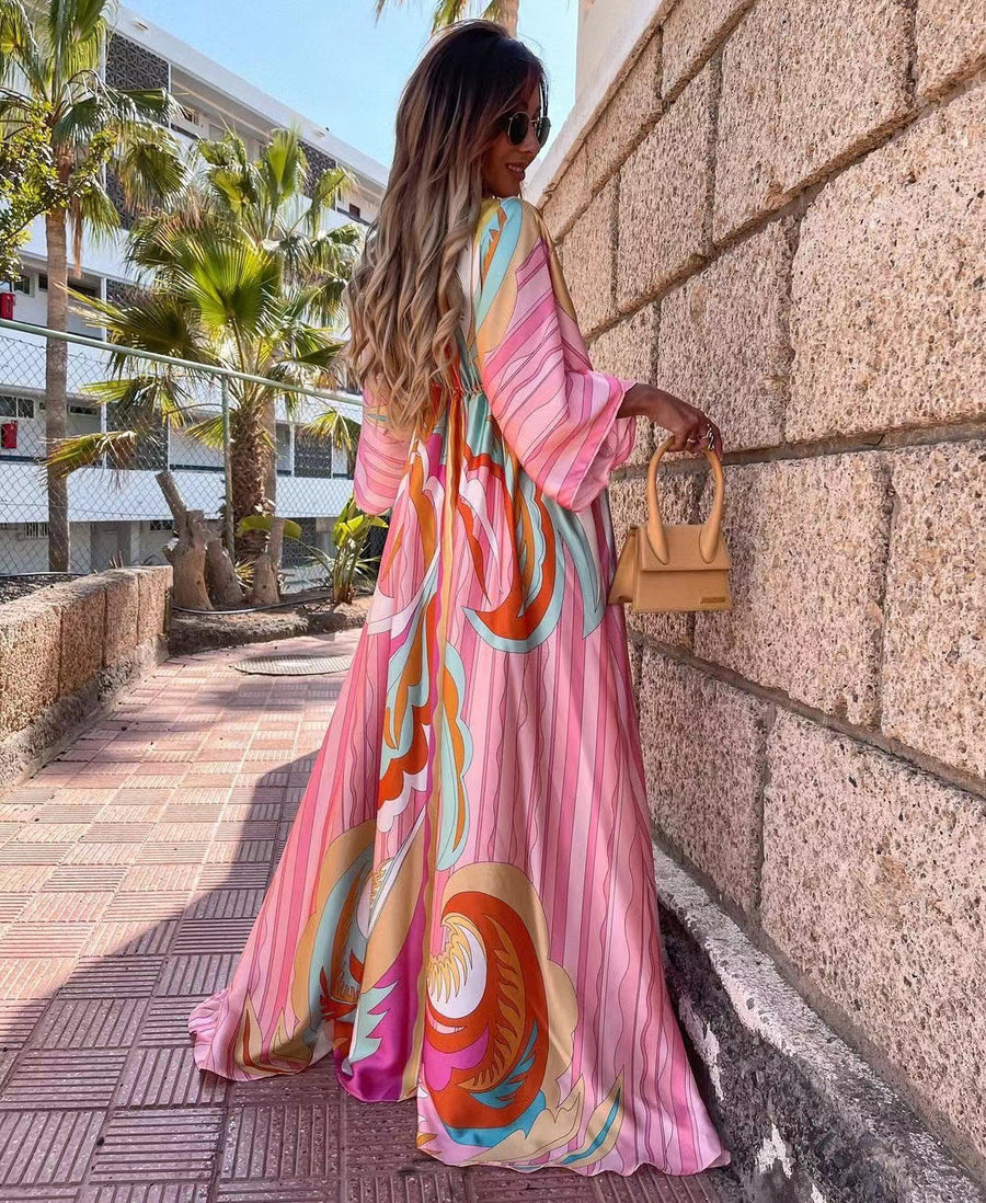 Elegantes Kurzarm Kleid für Schwingende Tänze