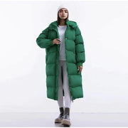 Abigail – Lange Pufferjacke mit hohem Kragen für Damen | Ultrawarmer, langer Steppmantel