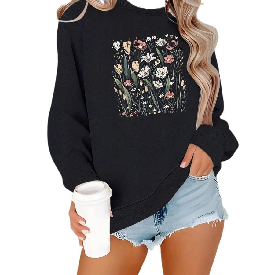 Damen Sweatshirt mit floralem Motiv und lässigem Schnitt