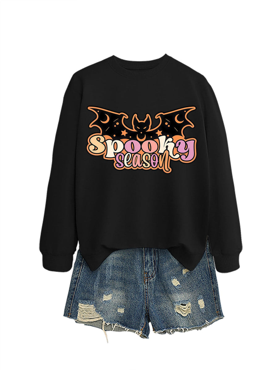 Damen Sweatshirt mit kreativem Halloween-Motiv