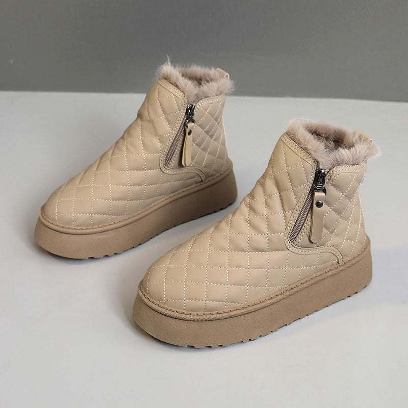 Damen Warmgefütterte Ankle Boots mit innovativem Reißverschluss