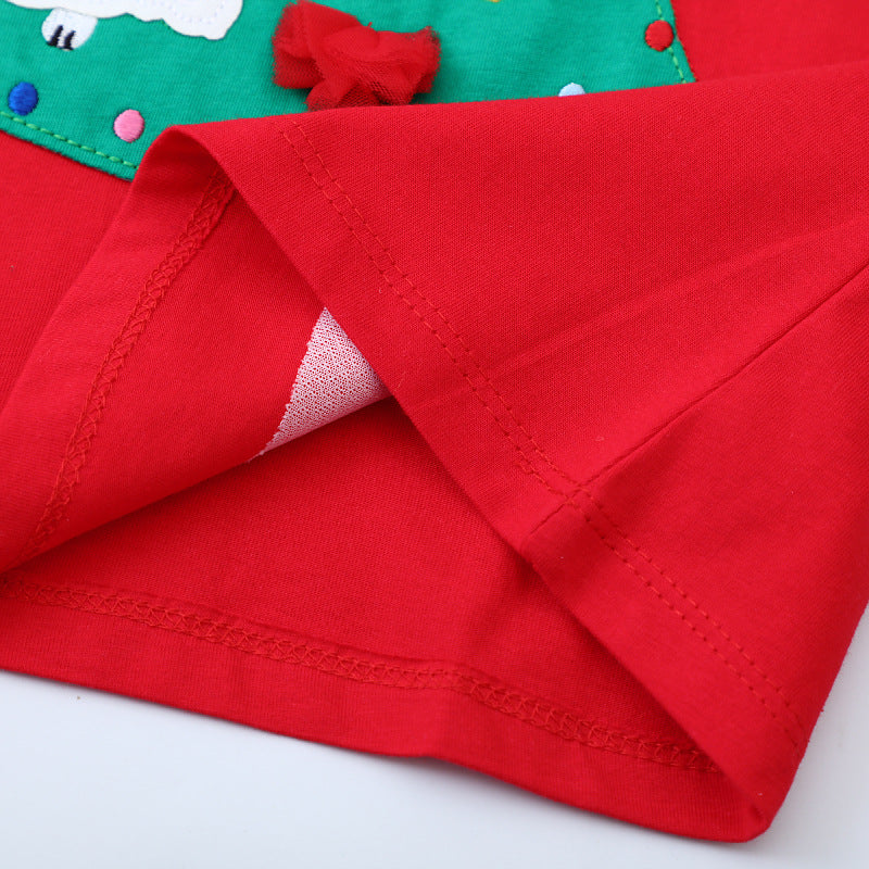 Mädchen Langarmkleid mit festlichem Weihnachtsbaum-Motiv Drune
