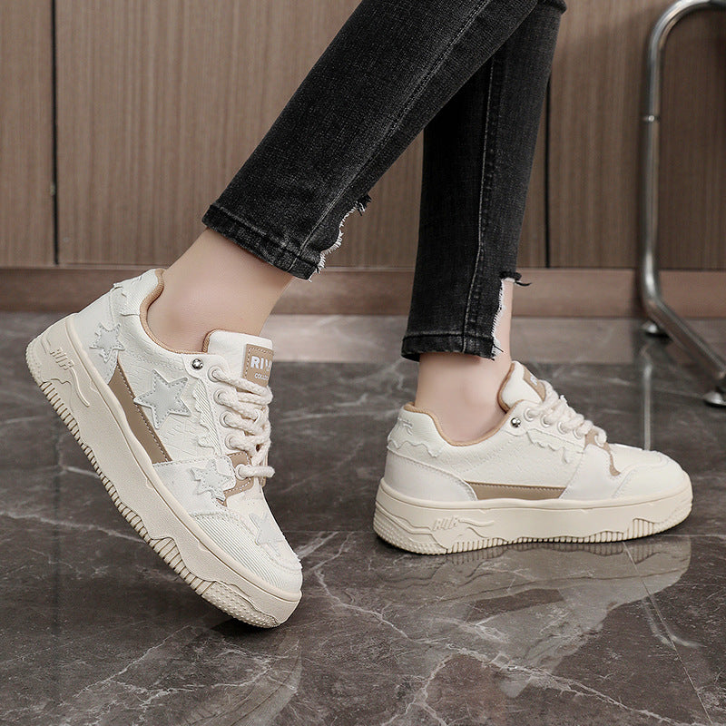 Damen Sportliche Sneakers mit modischem Stern-Design und atmungsaktiver Oberflächenstruktur