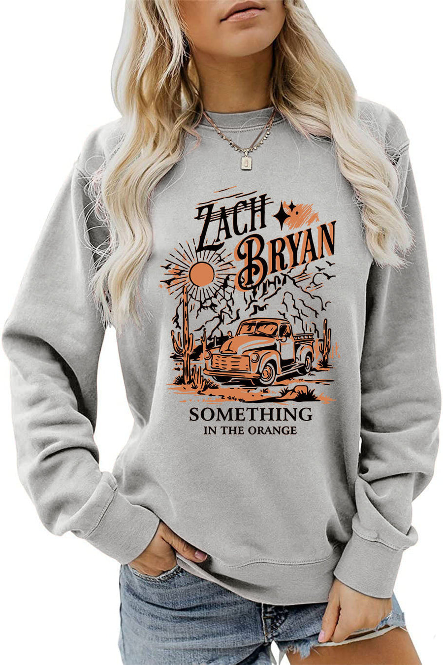 Damen Sweatshirt mit inspirierendem Vintage-Truck-Design