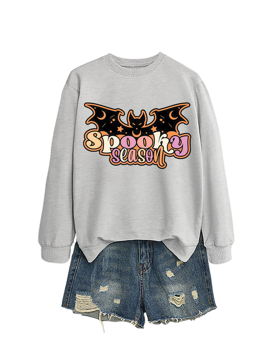 Damen Sweatshirt mit kreativem Halloween-Motiv