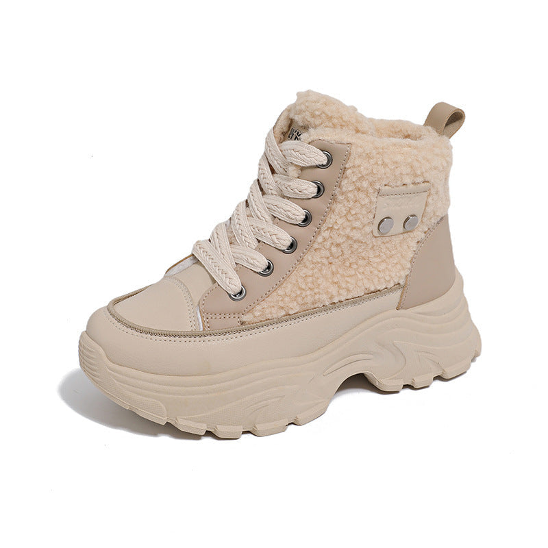 Damen Winterliche High-Top Sneaker mit kuscheligem Fleece-Futter und rutschfester Sohle