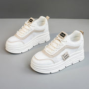 Damen Sportliche Plateau Sneakers mit atmungsaktivem Obermaterial und modischem Design