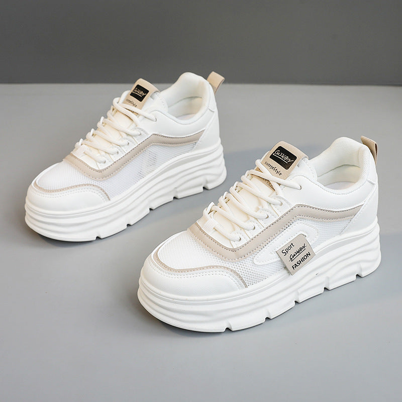 Damen Sportliche Plateau Sneakers mit atmungsaktivem Obermaterial und modischem Design