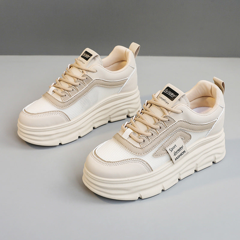 Damen Sportliche Plateau Sneakers mit atmungsaktivem Obermaterial und modischem Design