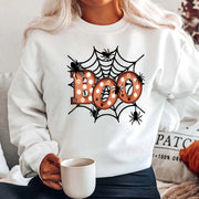 Damen Sweatshirt mit kreativem Halloween-Spinnennetzdesign