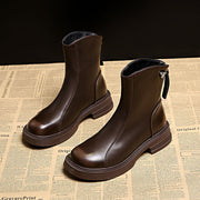 Damen Elegante und bequeme Stiefeletten aus hochwertigem Kunstleder mit seitlichem Reißverschluss
