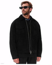 Herren Kunstlederjacke im modernen Look mit praktischen Taschen Aliams