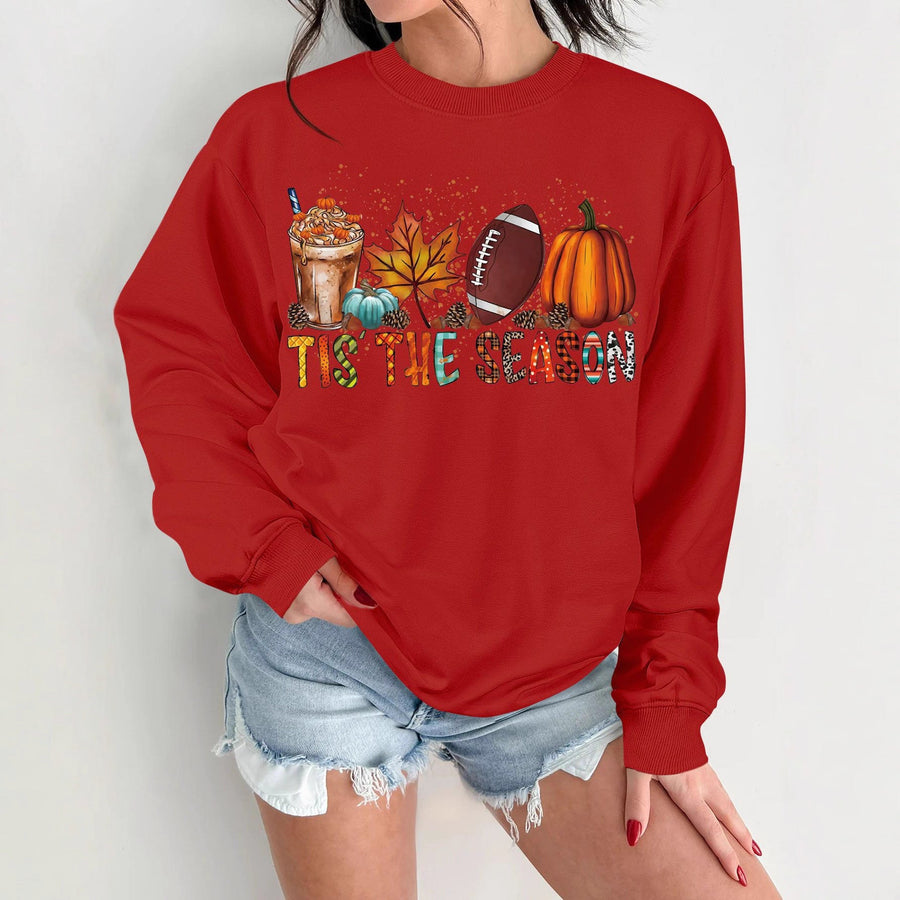 Damen Sweatshirt mit herbstlichem Motiv und lässigem Schnitt