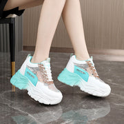 Damen modische Chunky Sneakers mit Sparkle-Akzenten und bequemer Sohle
