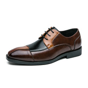 Herren Elegante Schnürschuhe mit zweifarbiger Lederoptik