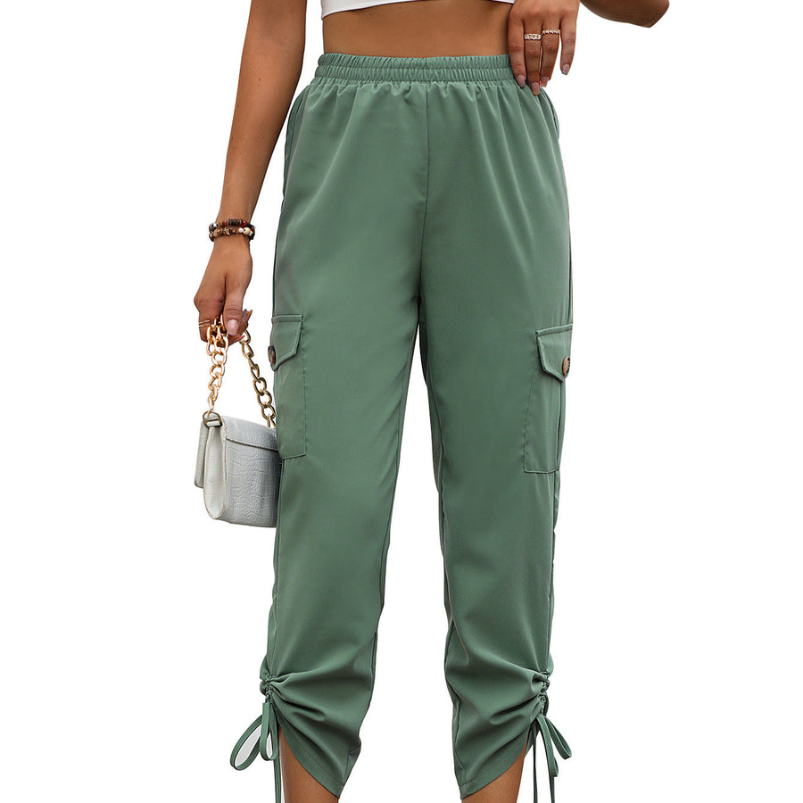 Damen Cargo-Hose mit elastischem Bund und seitlichen Schlitzen