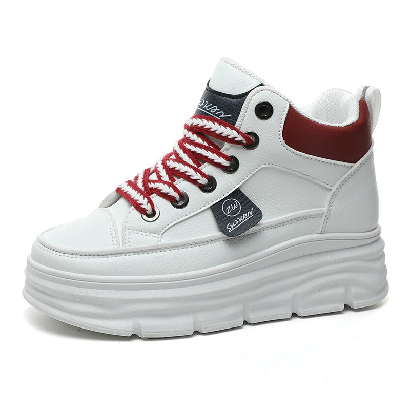 Damen Plattform Sneakers mit trendigem Farbdesign und extrakompakter Sohle