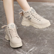 Damen warme High-Top Sneakers mit flauschigem Innenfutter und modischem Design