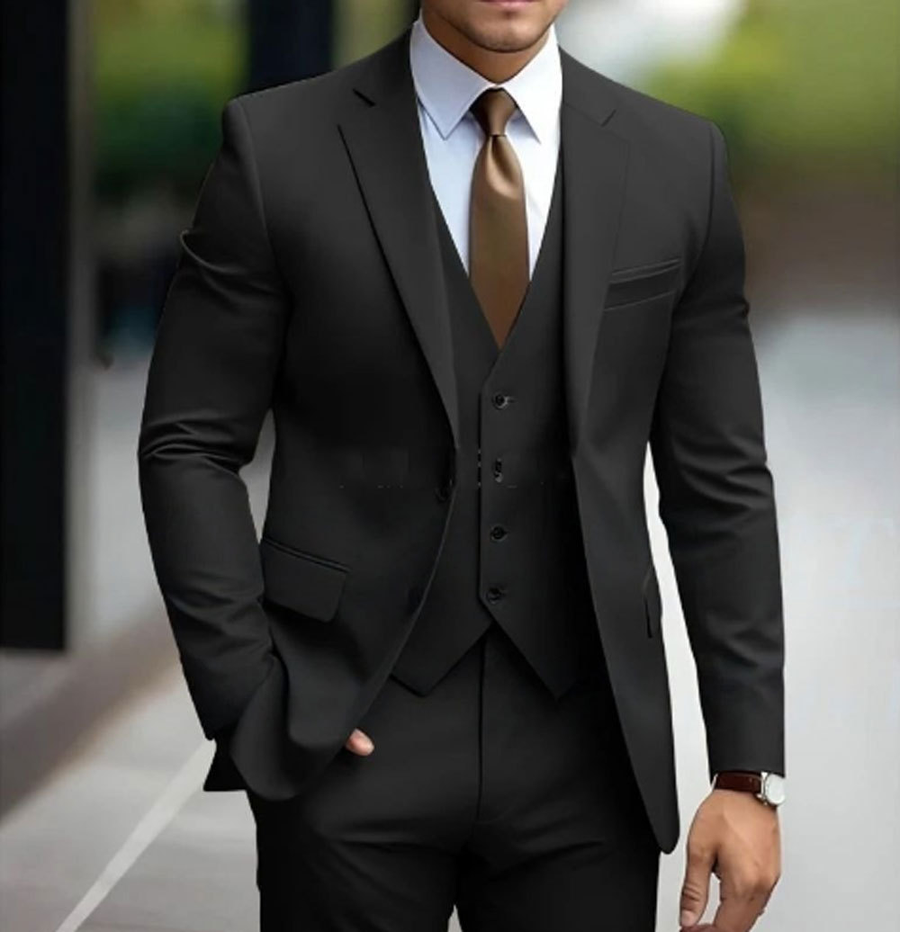 Eleganter Slim Fit Hochzeitsgastanzug für Herren | Jacke, Weste und Hose
