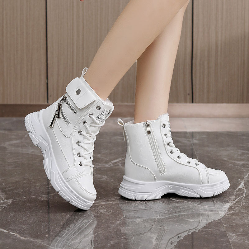 Damen High-Top Winterstiefel mit modischem Reißverschluss und dämpfender Sohle