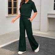 Damen Zweiteiliges Freizeit-Set mit weitem Schnitt und modischen Details