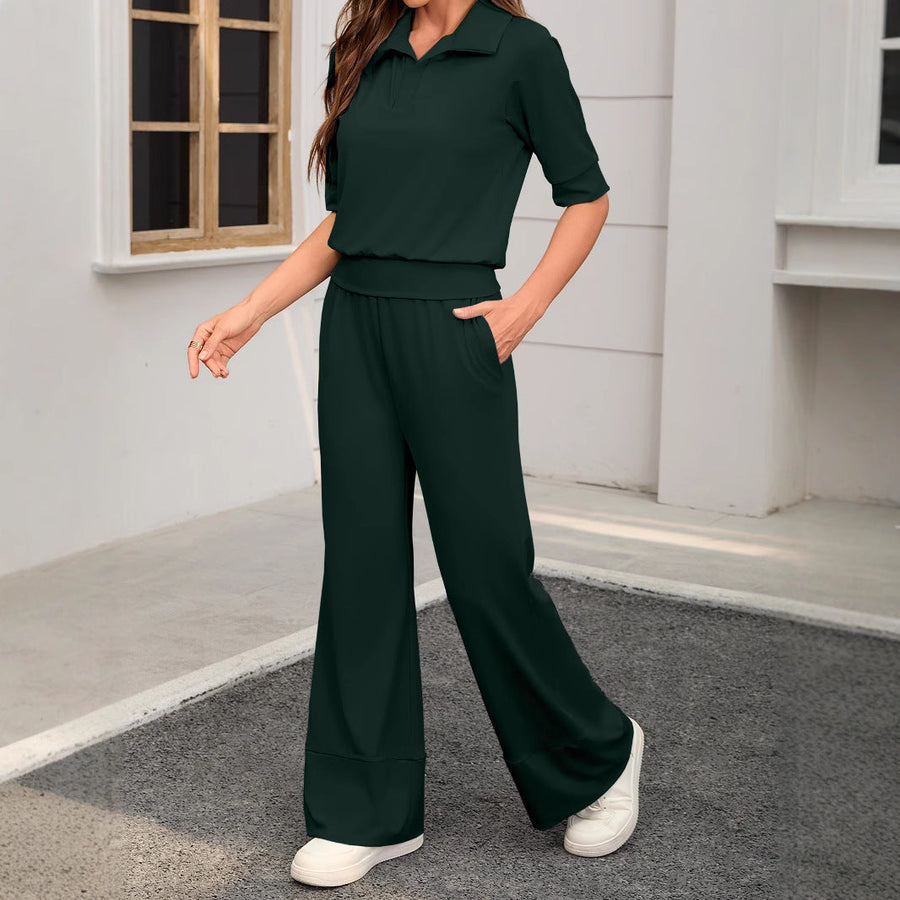 Damen Zweiteiliges Freizeit-Set mit weitem Schnitt und modischen Details