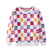 Mädchen Sweatshirt mit buntem Blumen- und Fruchtmuster Drune