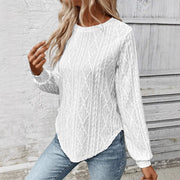 Damen Longsleeve mit dekorativem Strickmuster