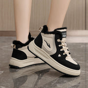 Damen modische High-Top Sneakers mit kuscheligem Fleecefutter und rutschfester Sohle