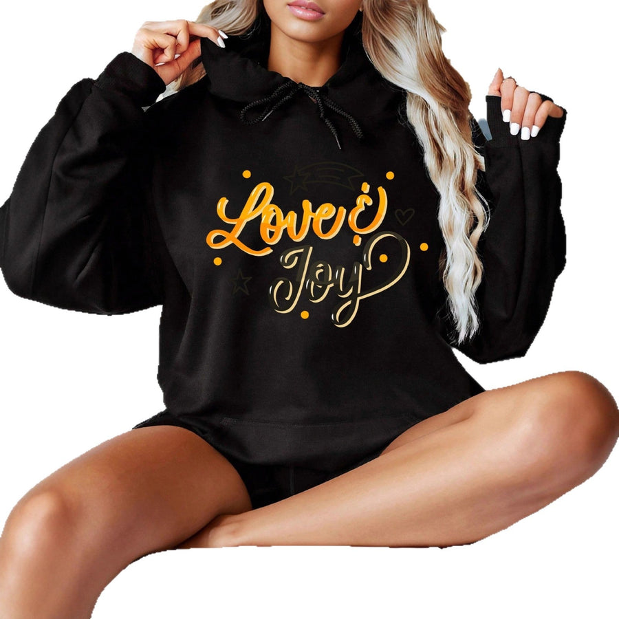 Damen Kapuzenpullover mit inspirierendem Love & Joy Design
