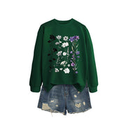 Damen Sweatshirt mit floralem Grafikdesign und weichem Innenfutter